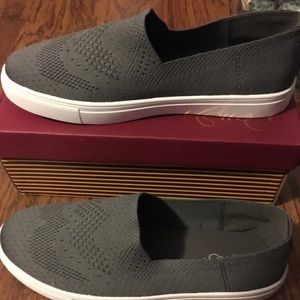 Adorable Grey Slip on sneakers. Brand new!